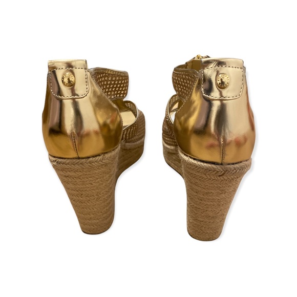 Michael Kors Gold Metallic Wedges Size 10M - Picture 5 of 7